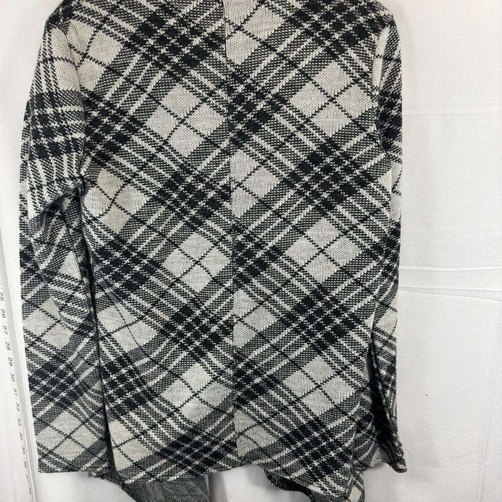BB Dakota Cardigan Revolve Sonata Jacket Plaid Black White open front draped S - Picture 6 of 7